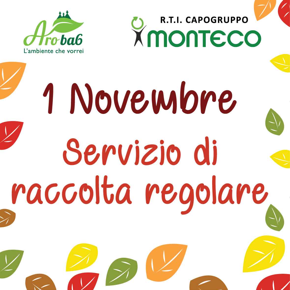 ARO BA6: Servizio regolare in occasione della festività del 1° novembre