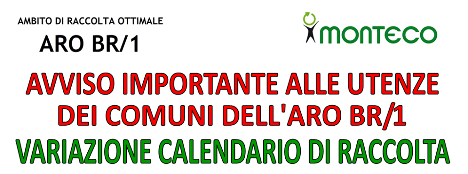 ARO BR1. Variazione del calendario di raccolta in occasione della festività del 15 agosto