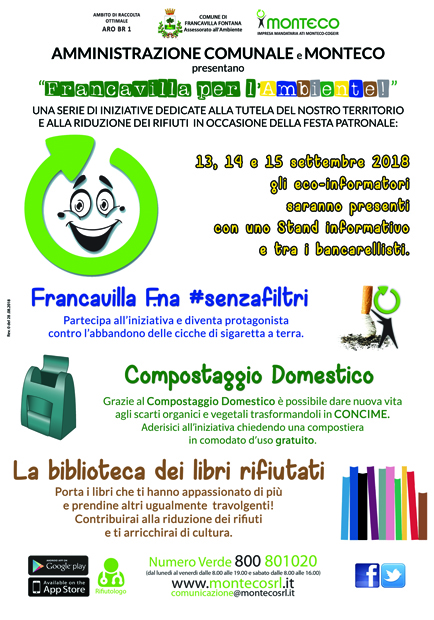 AMMINISTRAZIONE COMUNALE e MONTECO presentano “Francavilla per l’Ambiente!”