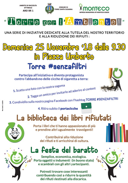 SERR 2018. AMMINISTRAZIONE COMUNALE e ATI MONTECO-COGEIR presentano “Torre per l’Ambiente!”